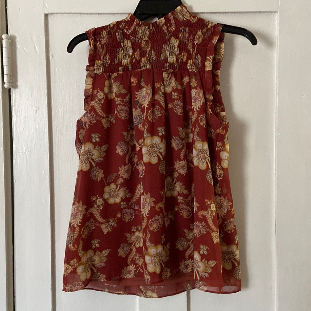 High Neck Floral Tank Top